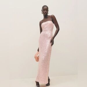 Reformation Frankie Dress in Pink Sequins | Size, 6